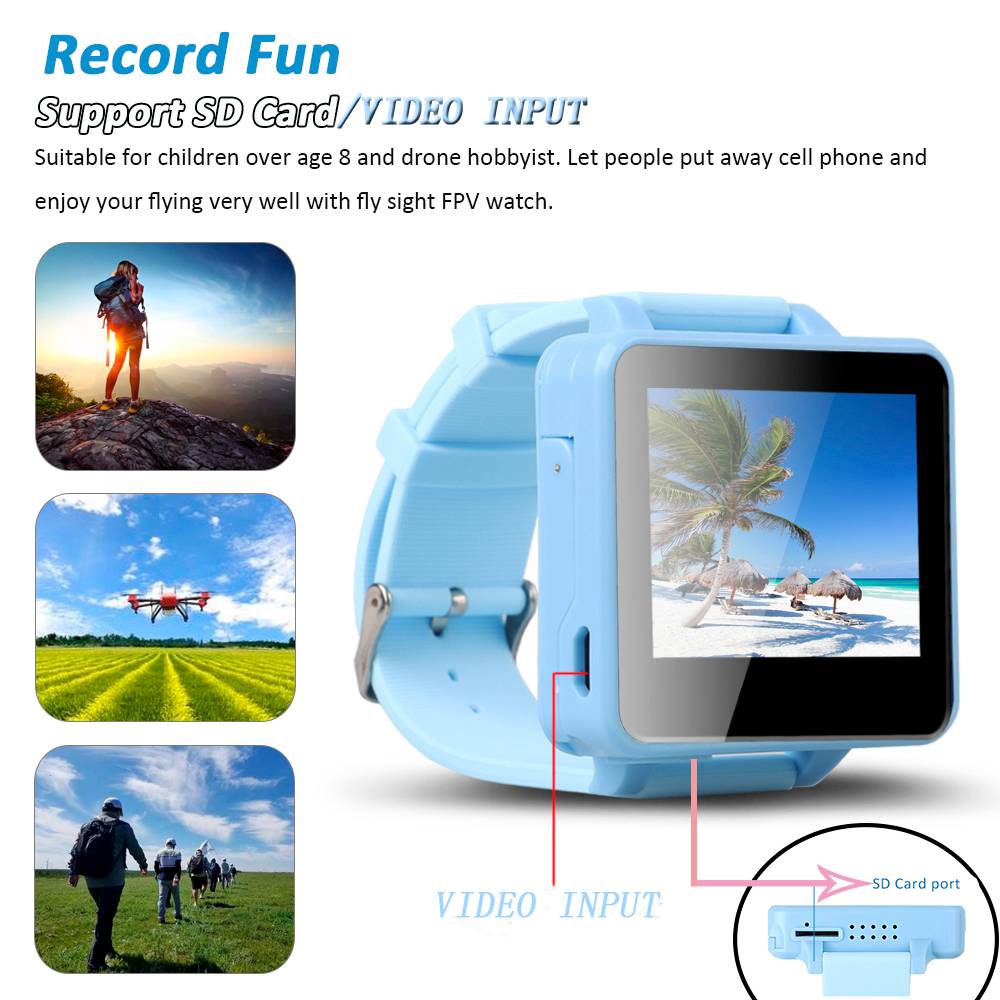 Boscam FPV200 DVR 5.8G 48CH 2.6inch DIY FPV Monitor w/Raceband Wearable Watch Built-in OSD For FPV Racing Drone - Blue