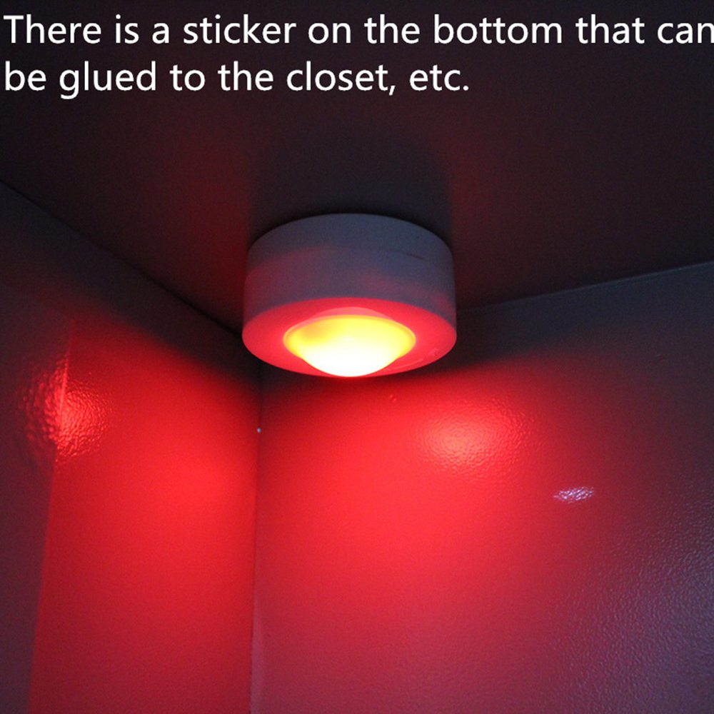 3PCS LED Night Light RGB 13 Colors Dimming Remote Control Touch Sensor Kitchen Closet - White