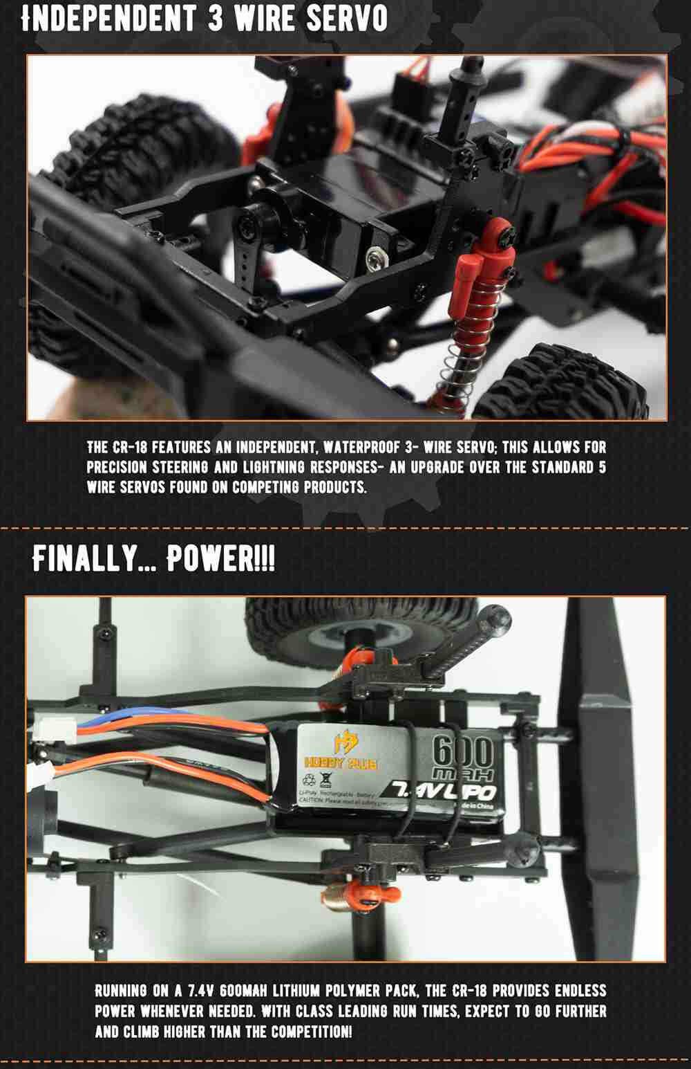 Hobby Plus CR 18 LC18 Body 4WD Brushed RC Car RTR Blue