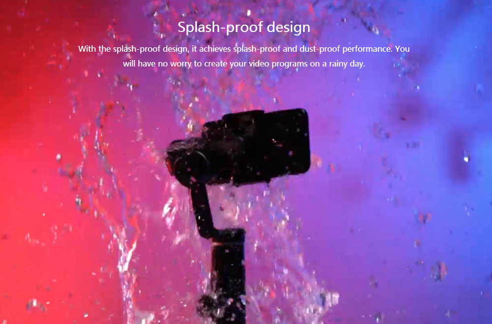 Feiyu Tech SPG2 3-Axis Anti-splash Brushless Handheld Gimbal Stabilizer with OLED Display for Smartphone