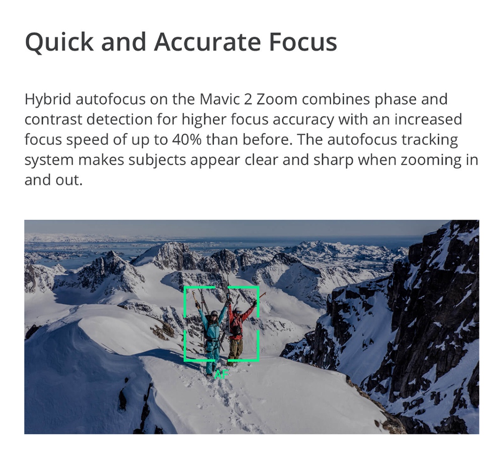 DJI Mavic 2 Zoom 3-Axis Gimbal Camera 1/2.3" CMOS Sensor 2x Optical Zoom 48MP Super Resolution Photo Foldable RC Drone