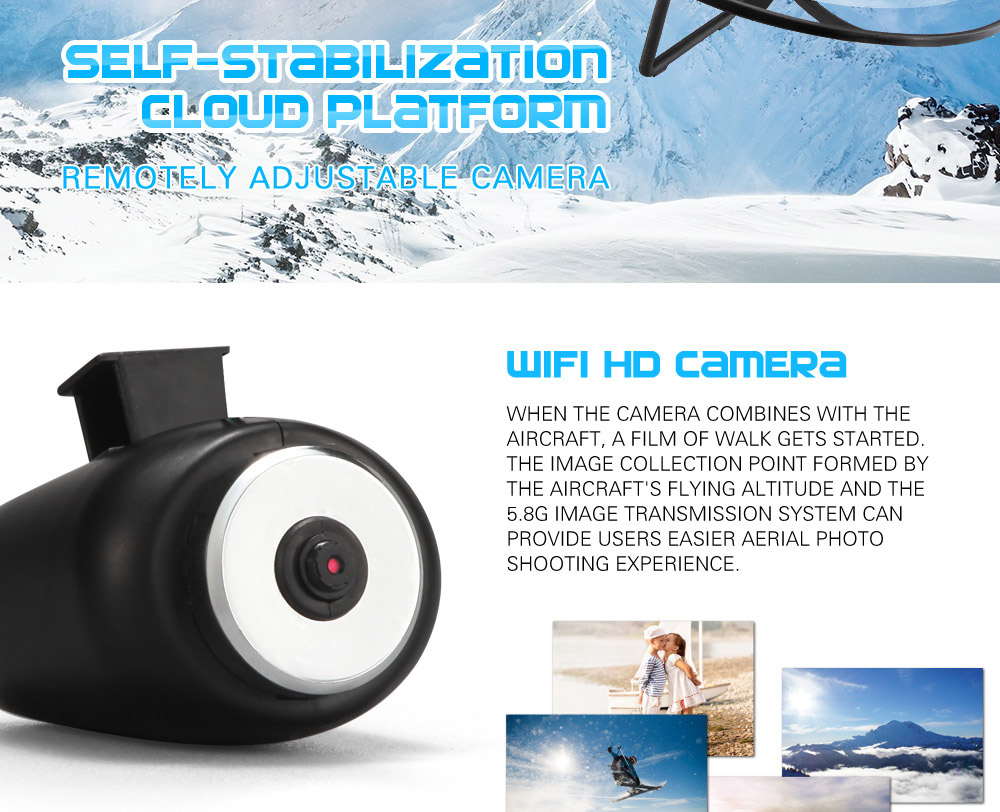 JJRC H28W Wifi FPV With 2.0MP Camera 2.4G 4CH 6Axis One Axis Gimbal RC Quadcopter RTF