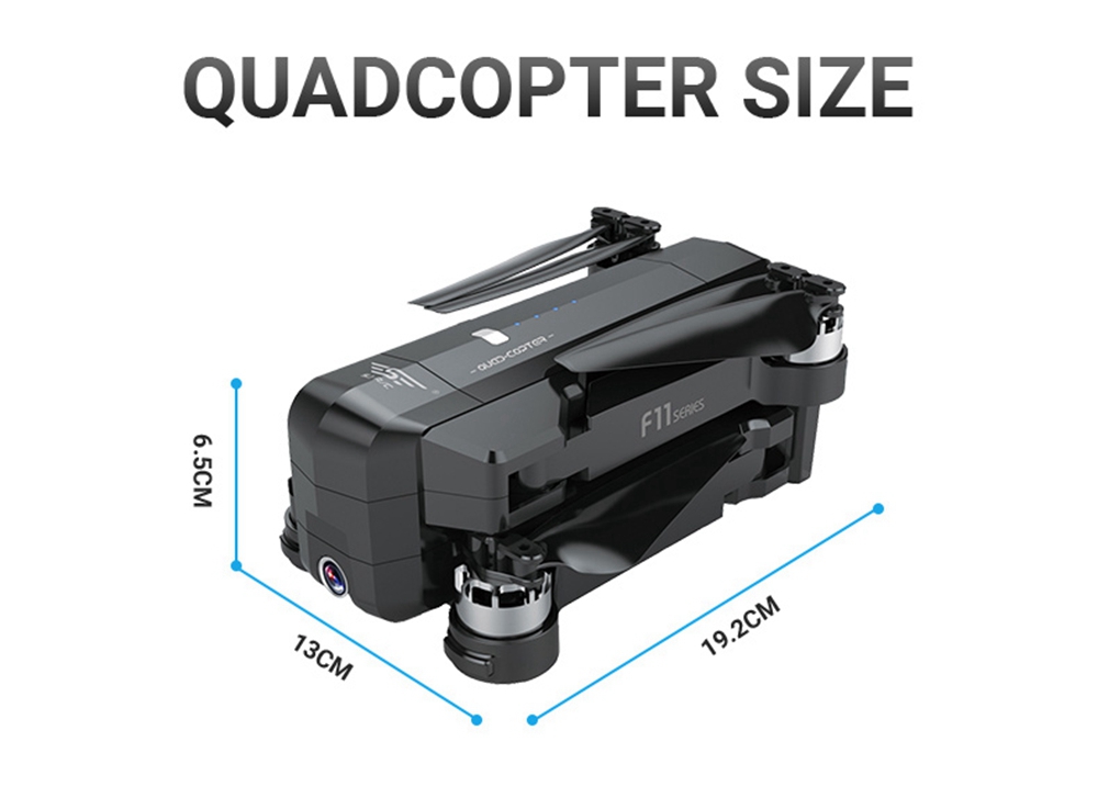 SJRC F11 PRO 2.7K GPS 5G WIFI FPV Foldable RC Drone With Adjustable Camera 28mins Flight Time RTF - One Battery With Bag