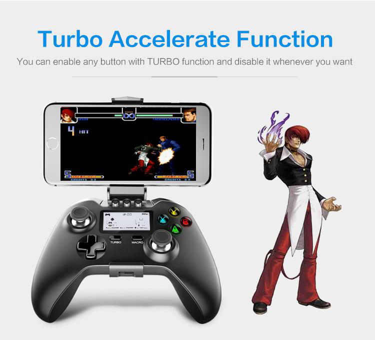 iPega PG-9063 Smart Bluetooth Gamepad LCD Display Game Controller for Android iOS System - Black