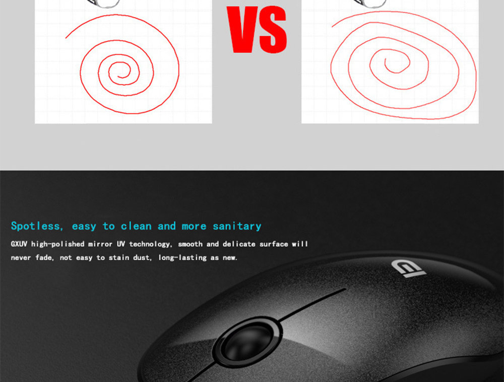 FD 1500 Portable Wireless Keyboard Mouse Combos 1500DPI 79 Keys - Black + Red