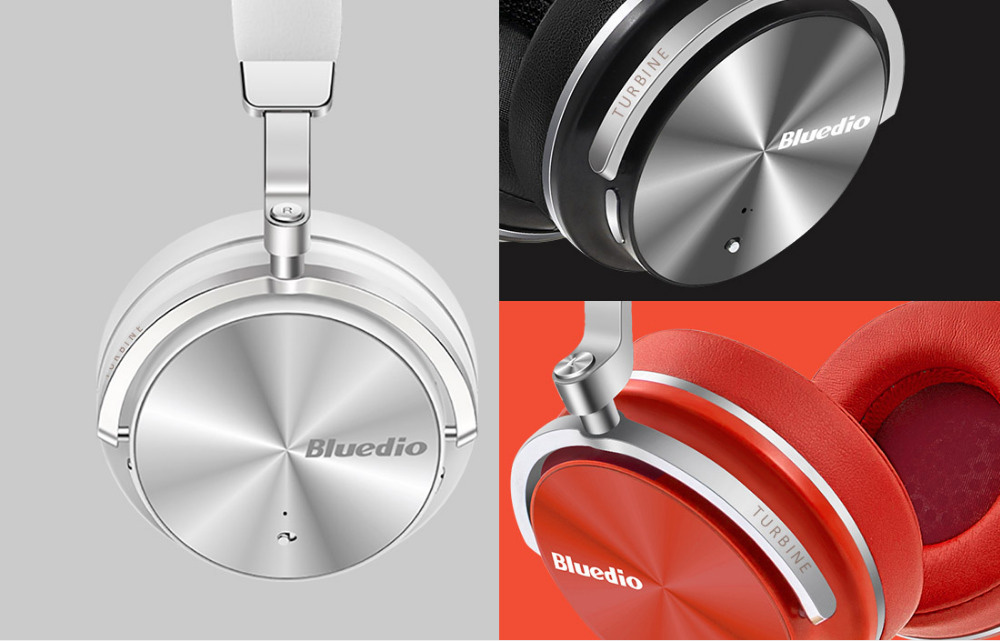 [Germany Stock]Bluedio T4S Wireless Bluetooth Headphones with Mic Active Noise Cancelling - White