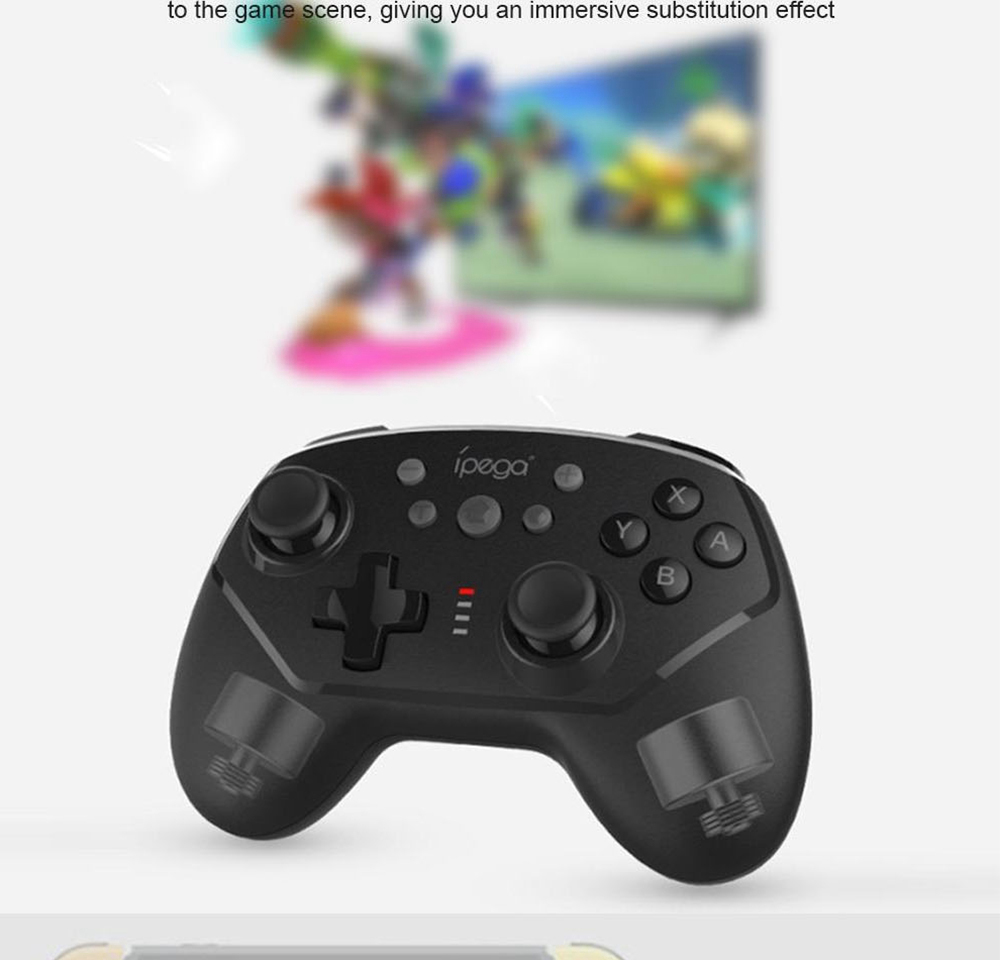 IPEGA PG-9162 Wireless Wire Gamepad Controller Six-axis Gyroscope Joypad Remote For Switch Console Joystick-Black
