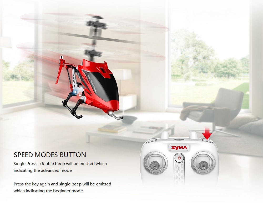 Syma S107H 2.4G 3CH RC Helicopter Alloy Copter Built-in Gyro RTF - Yellow