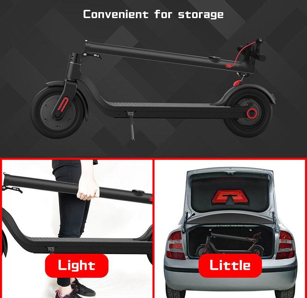 Rcharlance 365 Folding Electric Scooter 6Ah Max 25km/h 8.5 Inch Tire LCD Display Screen - Black