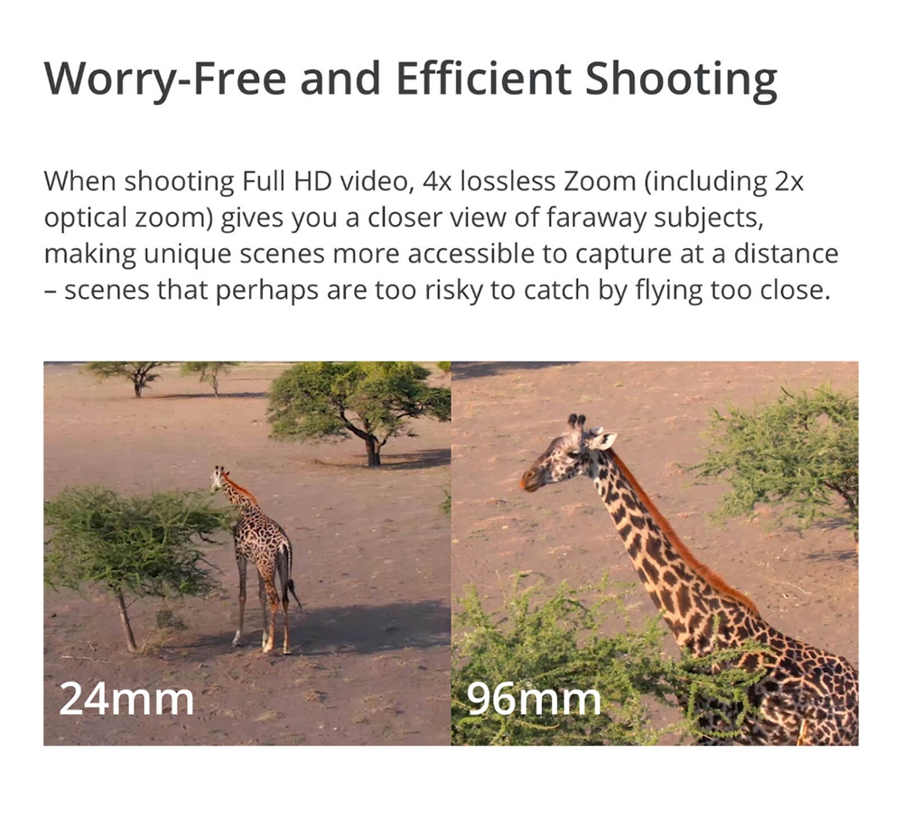DJI Mavic 2 Zoom 3-Axis Gimbal Camera 1/2.3" CMOS Sensor 2x Optical Zoom 48MP Super Resolution Photo Foldable RC Drone