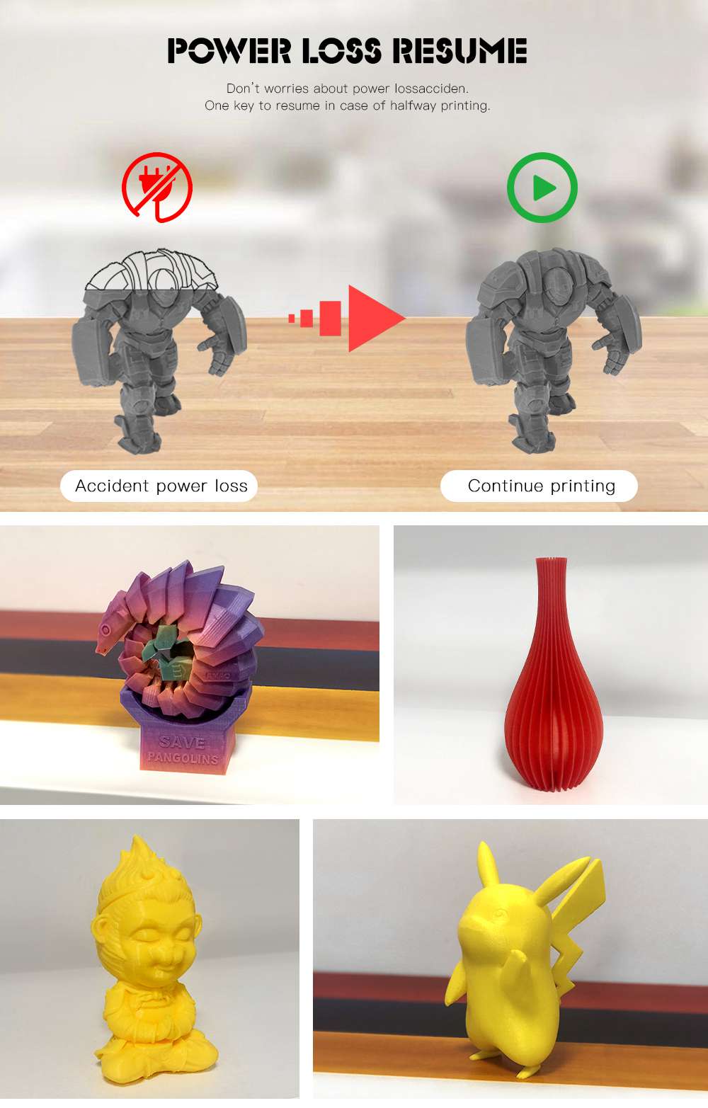 Two Trees Sapphire 3D Printer Resume Printing Pro Modular MKS Open Source Multi-language