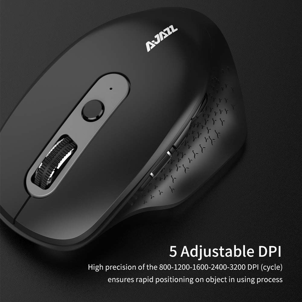 Ajazz i660T Multi Modes Wireless Mouse BT4.0 2.4G Type-C Port - Black