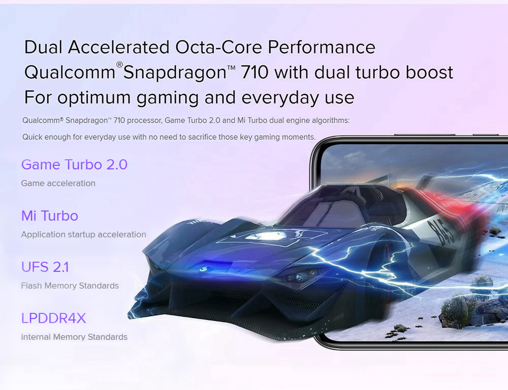Xiaomi Mi 9 Lite 6.39 Inch 4G LTE Smartphone Snapdragon 710 6GB 128GB 48.0MP+8.0MP+2.0MP Triple Rear Cameras Fingerprint ID Dual SIM MIUI 10 Global Version - Blue