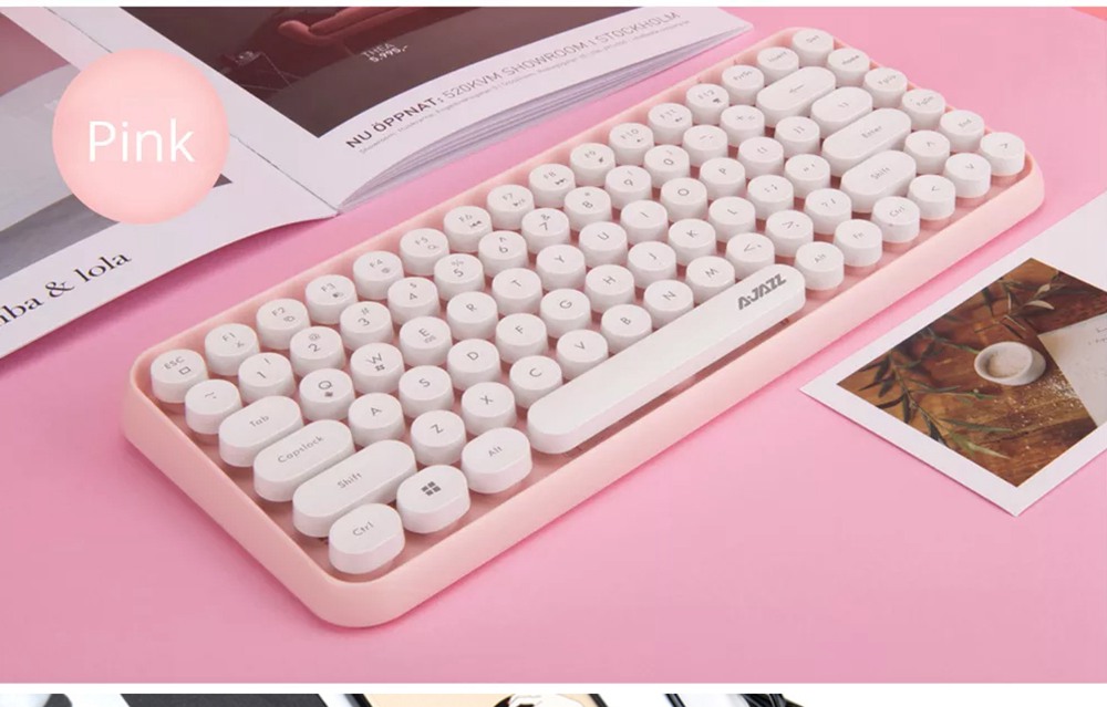 Ajazz 308i Bluetooth Wireless Keyboard 84 Classic Round Keys - Dazzle Colour