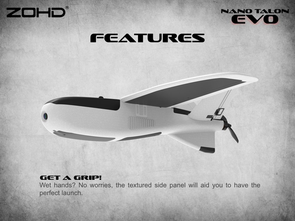 ZOHD Nano Talon EVO 860mm Wingspan AIO V-Tail EPP Molded FPV Fixed Wing RC Airplane PNP With Power System - W/O FPV System