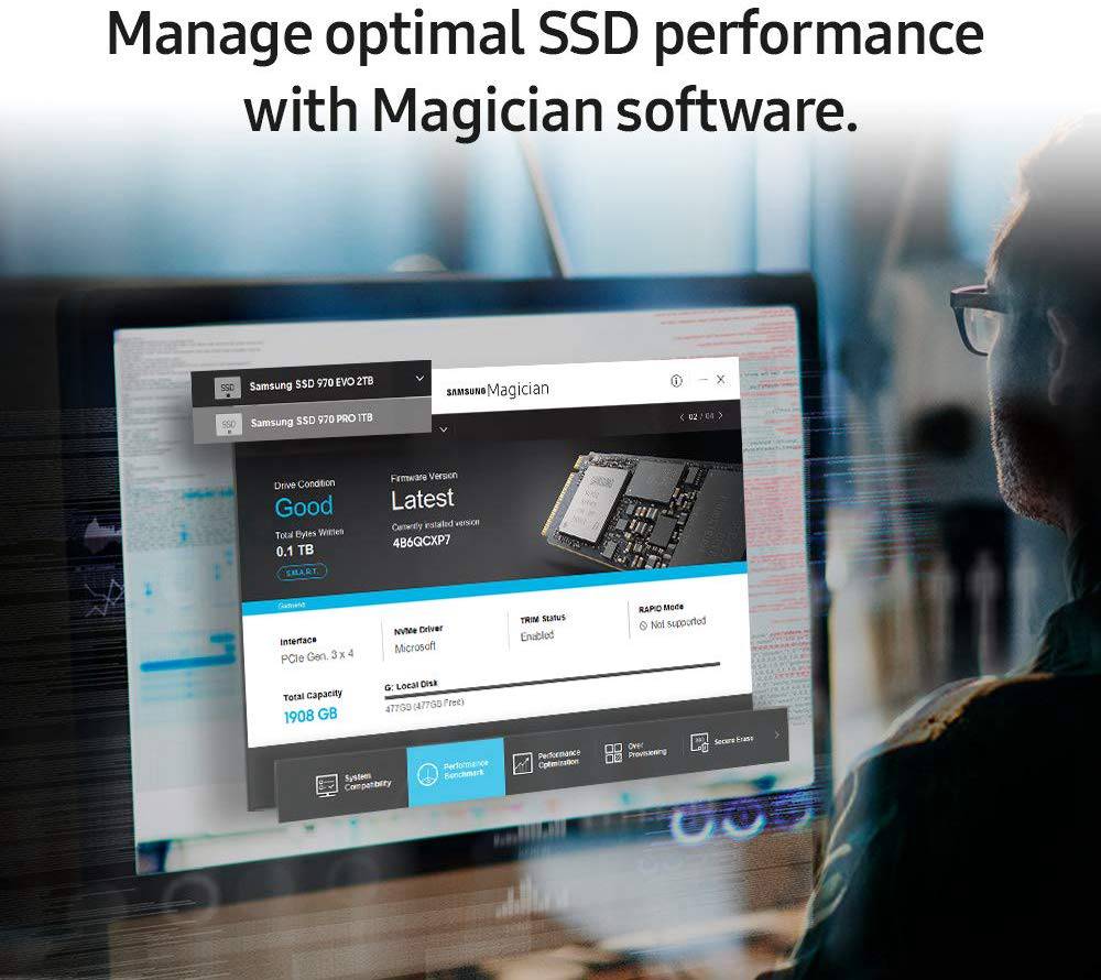 Samsung 970 PRO MZ-V7P1T0BW Internal SSD 1TB PCIe Gen 3.0 x4, NVMe 1.3 Interface Max Speed 3500 MB/s Solid State Drive - Black