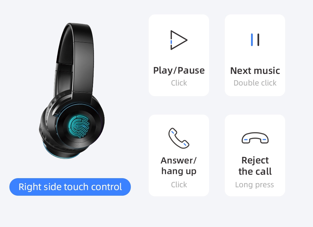 JOYROOM JR-H16 3.5mm Bluetooth 5.0 Headset CVC 6.0 1000mAh Battery 40mm Iron Driver Unit