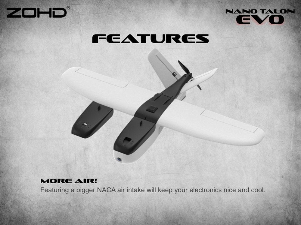 ZOHD Nano Talon EVO 860mm Wingspan AIO V-Tail EPP Molded FPV Fixed Wing RC Airplane PNP With Power System - W/O FPV System