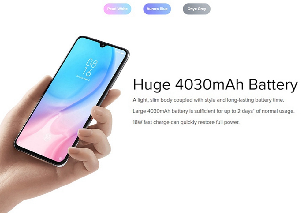 Xiaomi Mi 9 Lite 6.39 Inch 4G LTE Smartphone Snapdragon 710 6GB 128GB 48.0MP+8.0MP+2.0MP Triple Rear Cameras Fingerprint ID Dual SIM MIUI 10 Global Version - Blue