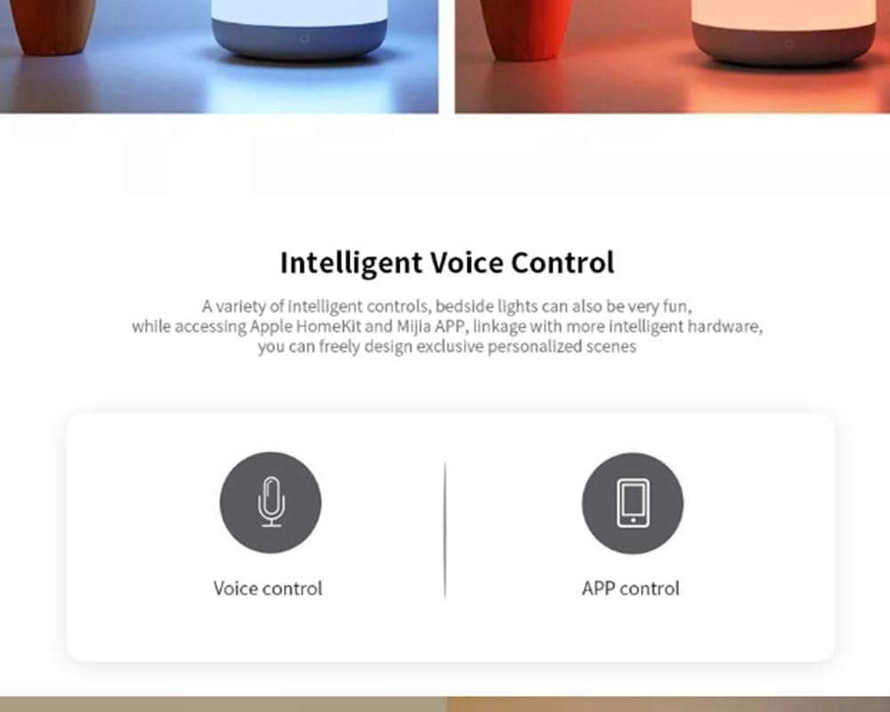 Xiaomi Yeelight YLCT01YL LED Bedside Lamp Intelligent Colorful Night Light Voice App control - White