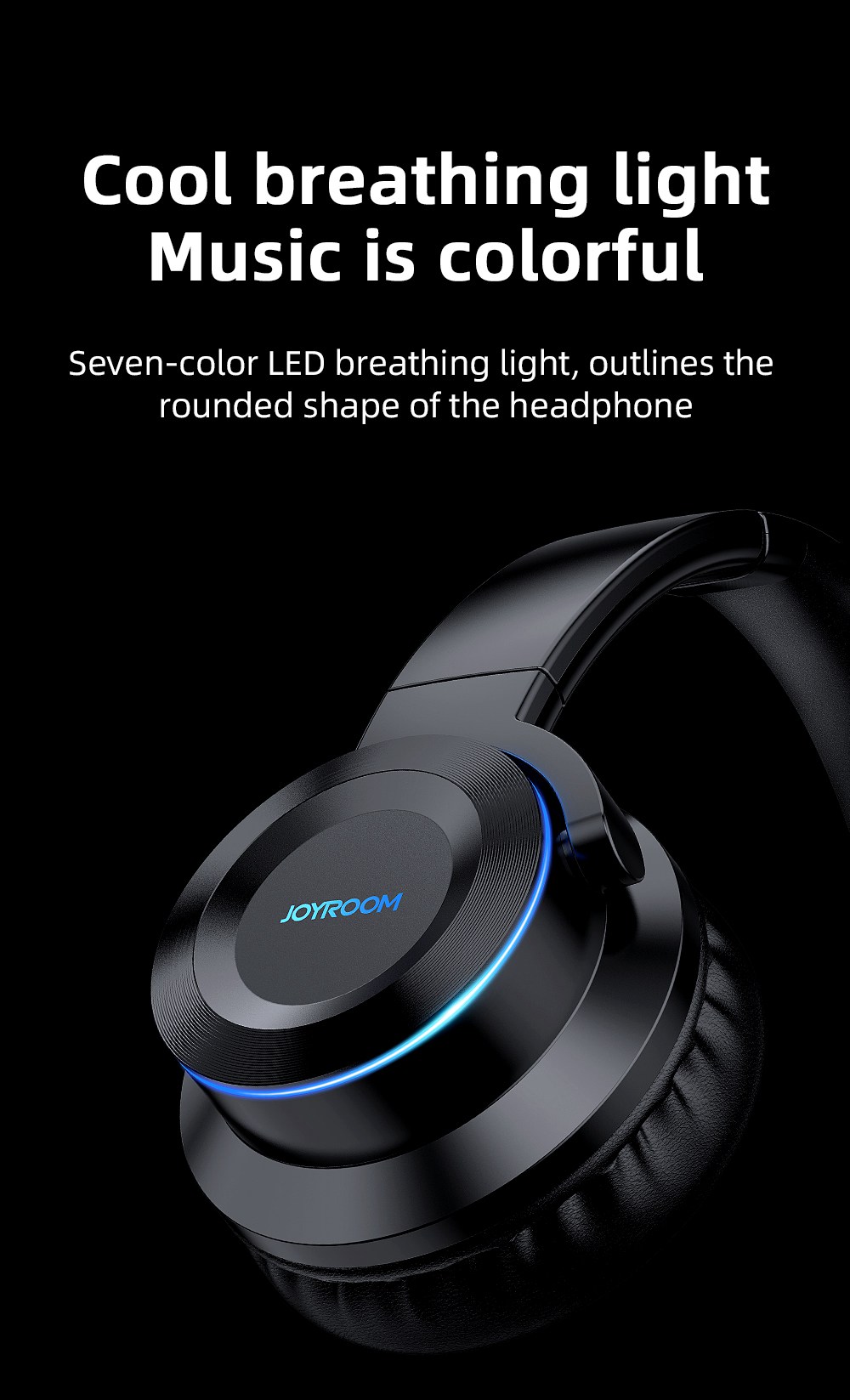 JOYROOM JR-H16 3.5mm Bluetooth 5.0 Headset CVC 6.0 1000mAh Battery 40mm Iron Driver Unit