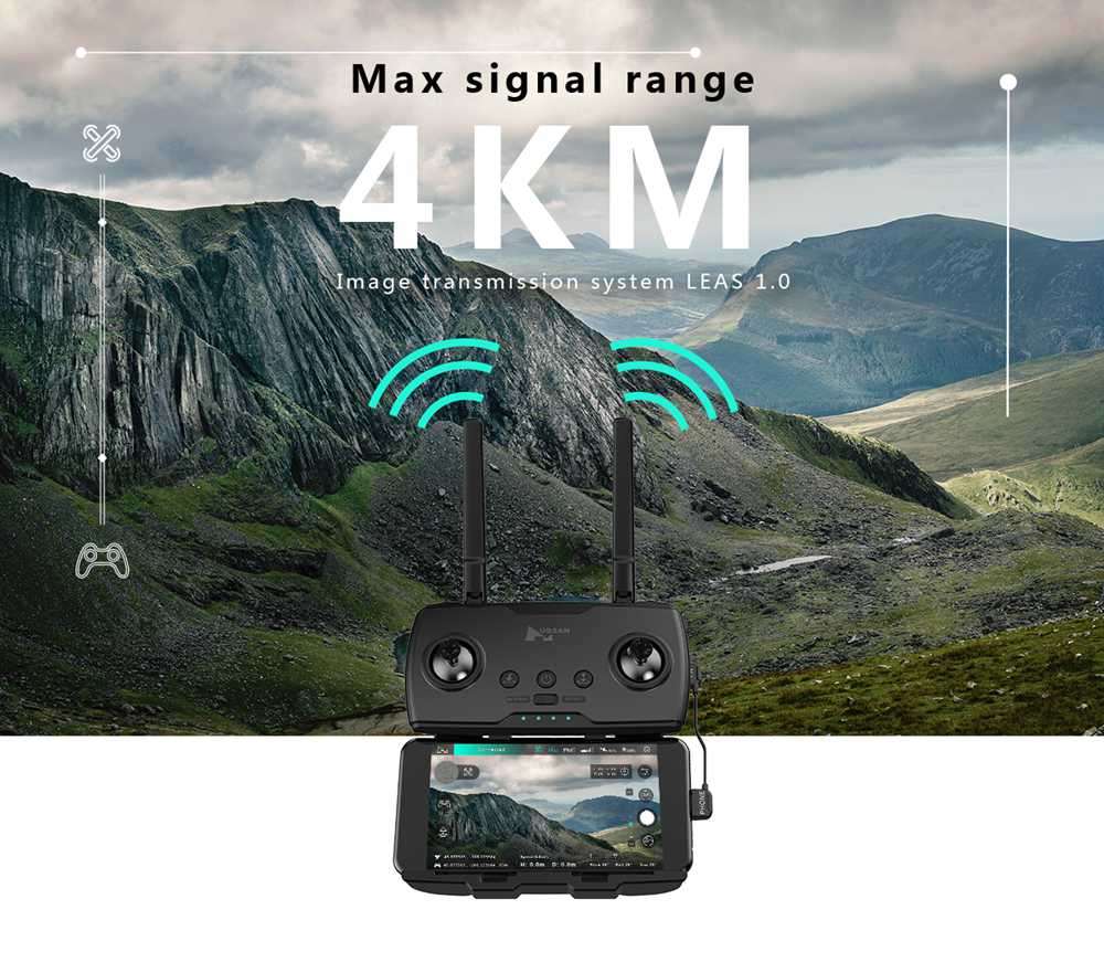 Hubsan ZINO PRO GPS 5G WIFI 4KM FPV RC Drone UHD 4K 3-Axis Gimbal Detachable Filter Camera Panorama Photography Mode RTF - Portable Three Batteries Version