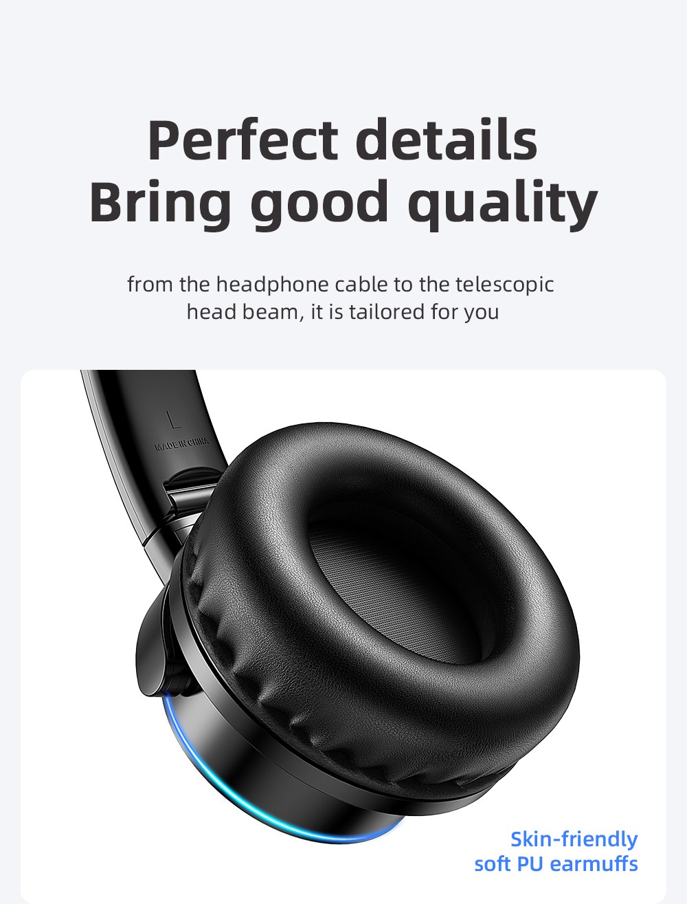 JOYROOM JR-H16 3.5mm Bluetooth 5.0 Headset CVC 6.0 1000mAh Battery 40mm Iron Driver Unit
