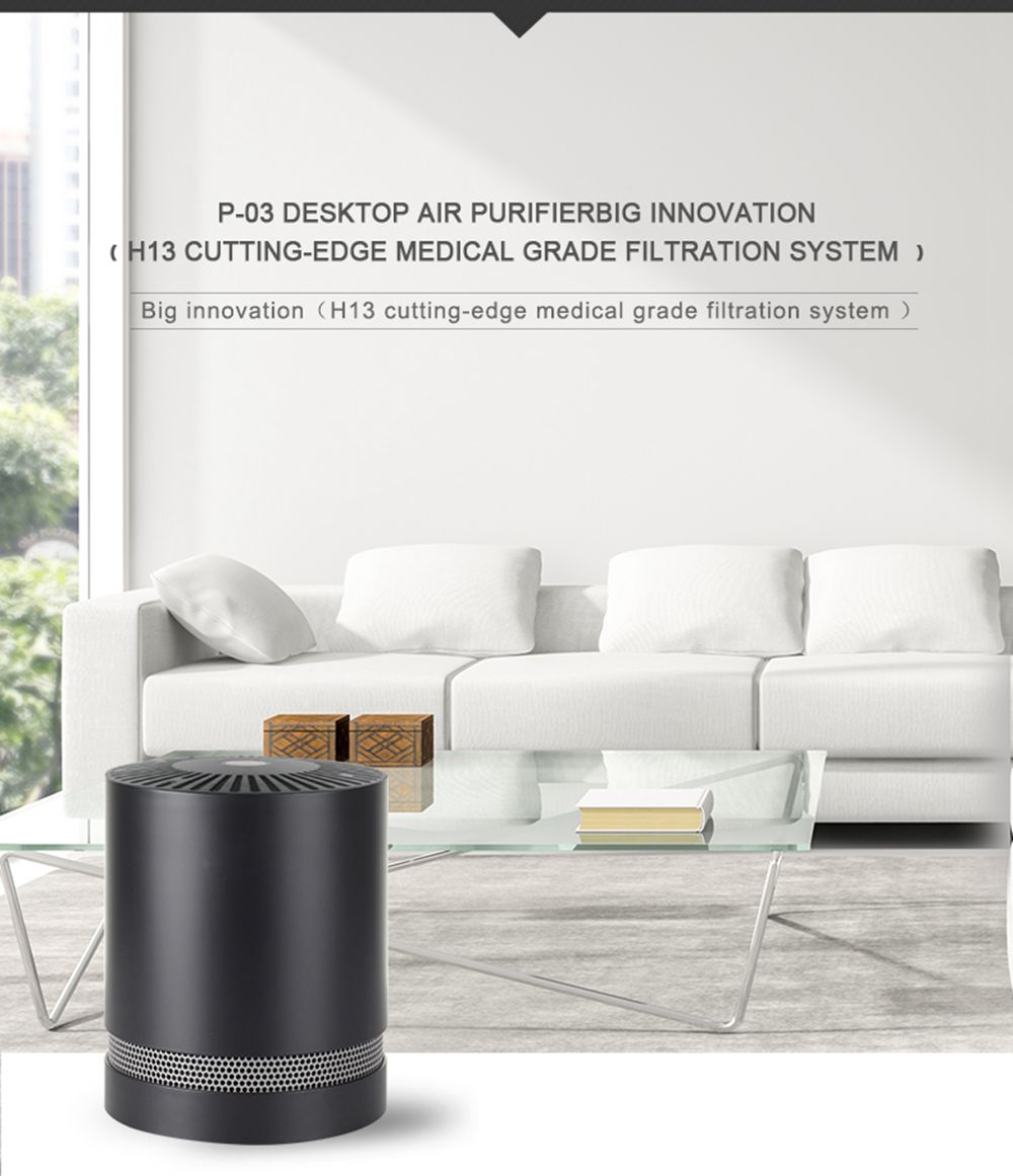 Household Portable Desktop Air Purifier For Removing Smoky Formaldehyde - Black