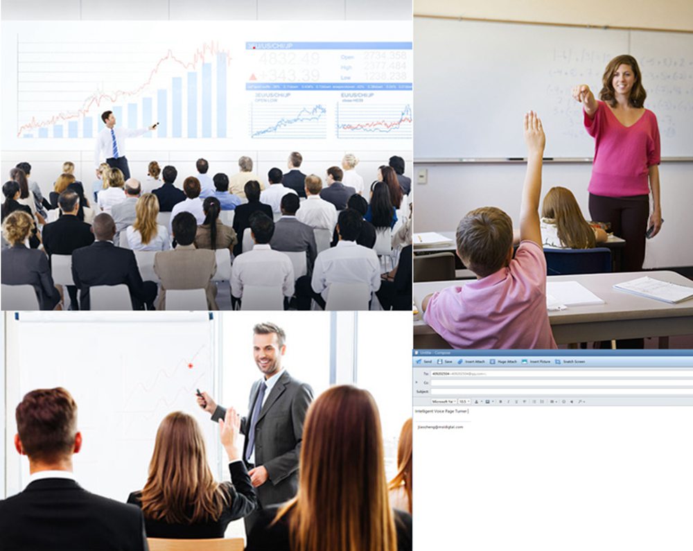 2.4g 1200 DPI Wireless Intelligent Pointer Remote Control Optical Projection Flip Pen - Black