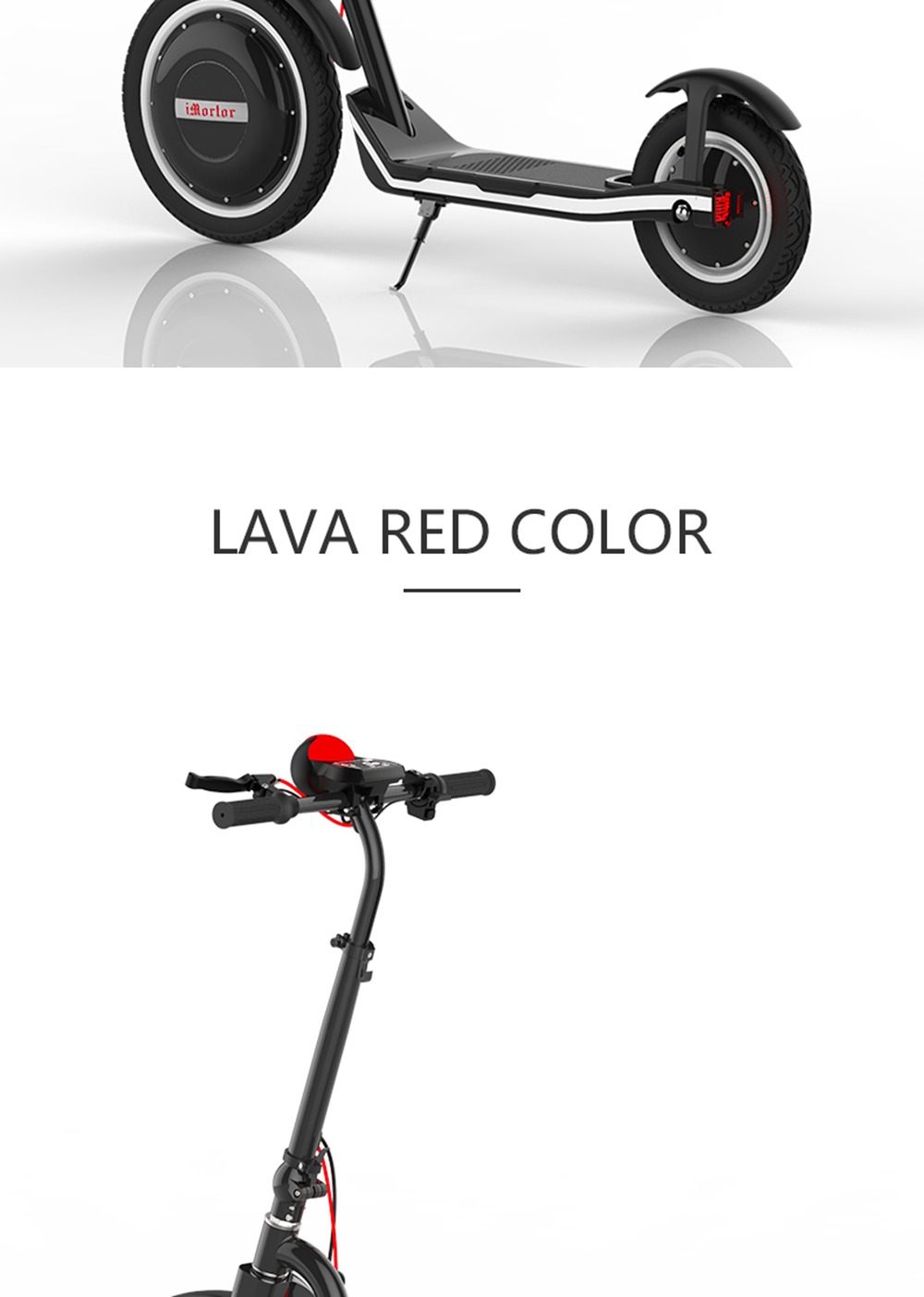 iMortor C1 Foldable Off-road Electric Scooter 350W Motor Max 30km/h 9.6Ah Battery16 Inch Pneumatic Tire - RED