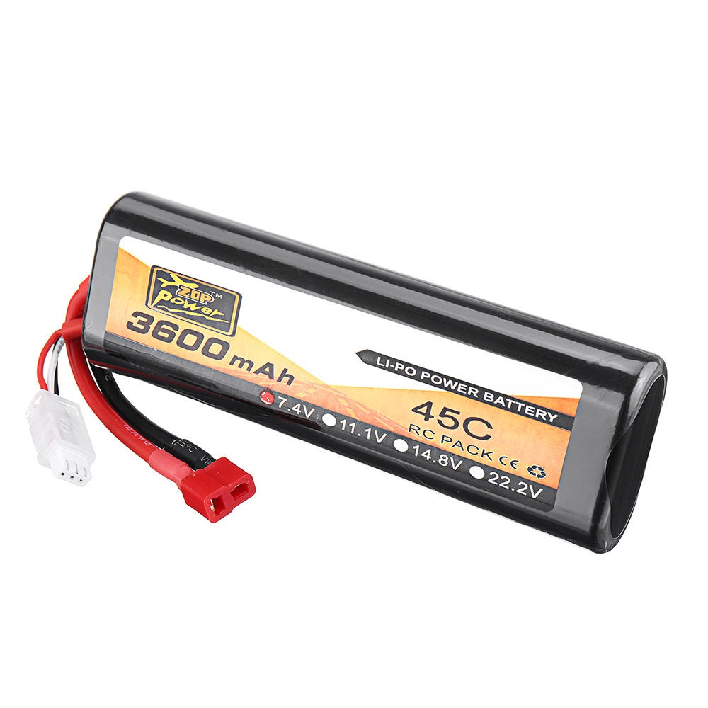 ZOP Power 2S 7.4V 3600mAh 45C T Plug Oval Lipo Battery For RC Car Model