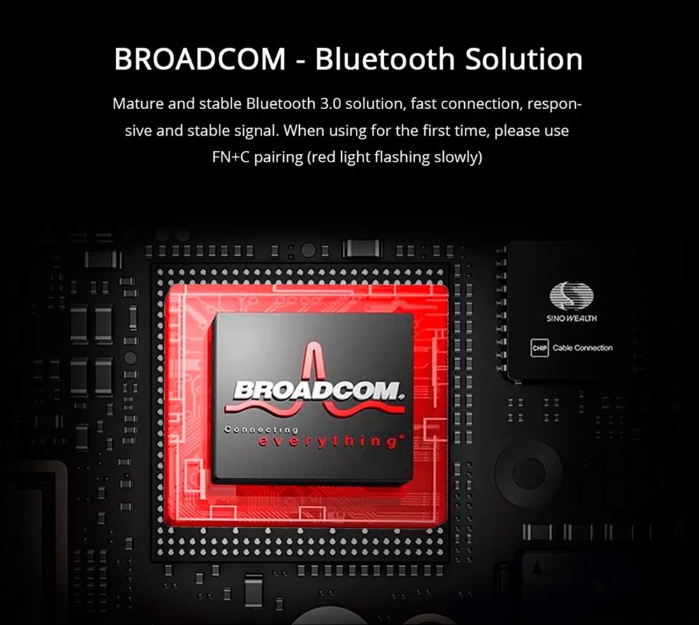 Ajazz 308i Bluetooth Wireless Keyboard 84 Classic Round Keys - Dazzle Colour