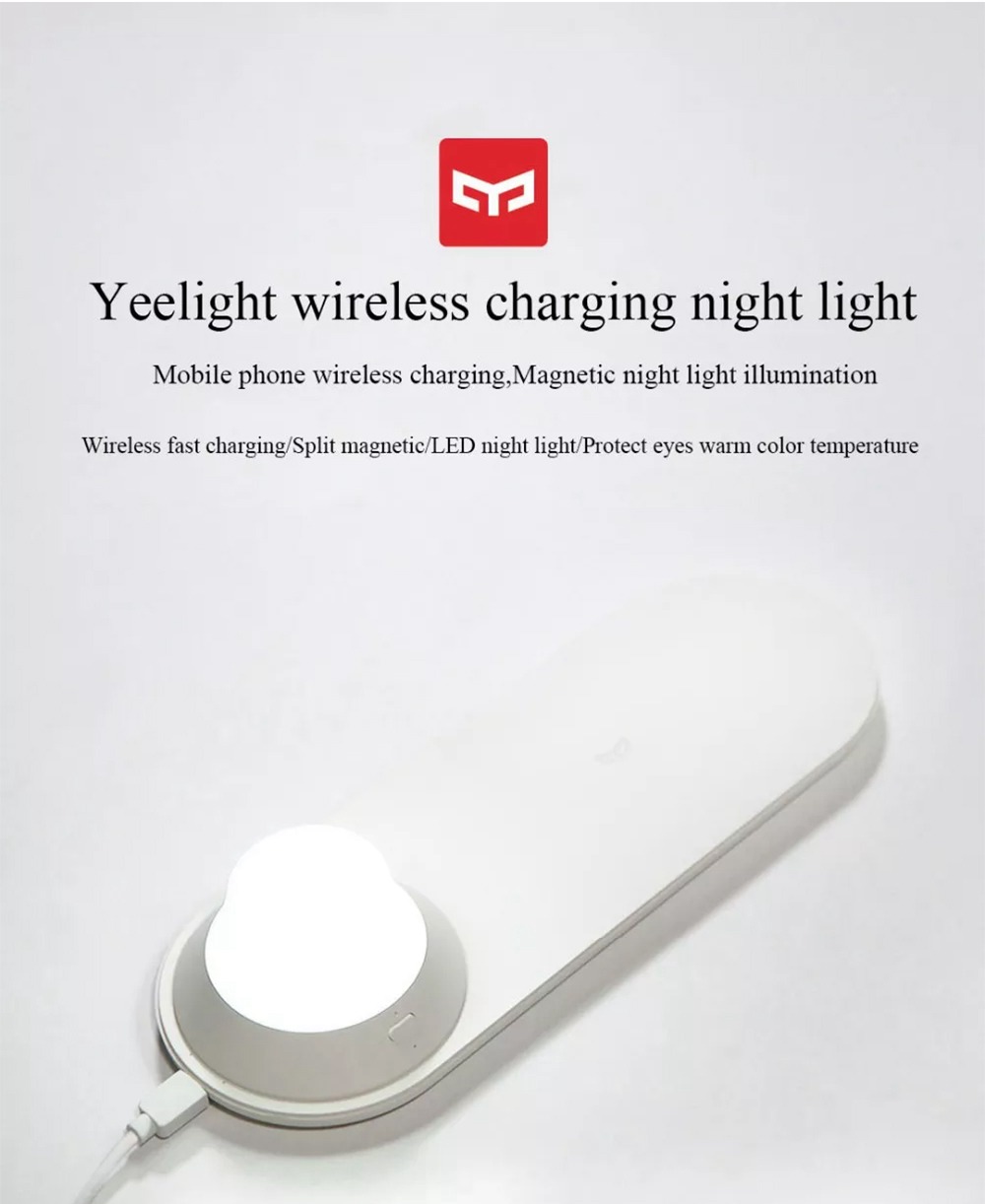 Yeelight YLYD04YL Wireless Charging Smart Night Light With Phone Quick Charger - White