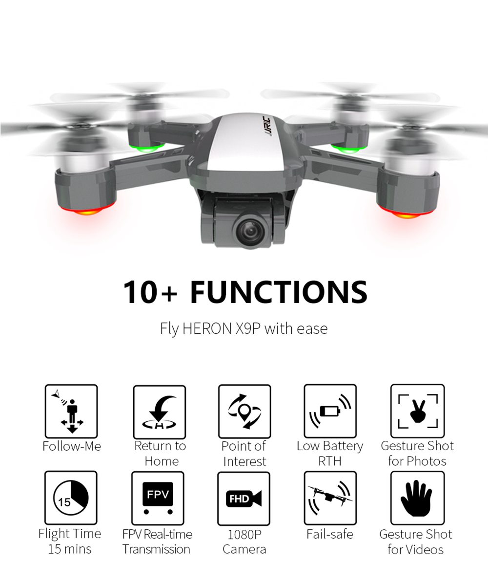 JJRC X9P 4K Version 5G WIFI 1KM FPV Dual GPS RC Drone With 2-Axis Gimbal 50X Digital Zoom Optical Flow Positioning RTF Version - Black