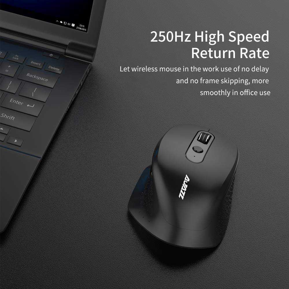Ajazz i660T Multi Modes Wireless Mouse BT4.0 2.4G Type-C Port - Black