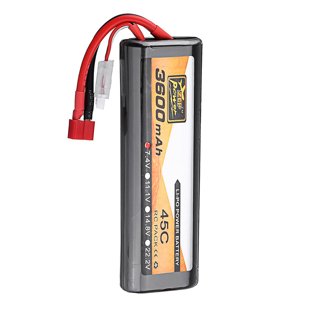 ZOP Power 2S 7.4V 3600mAh 45C T Plug Oval Lipo Battery For RC Car Model