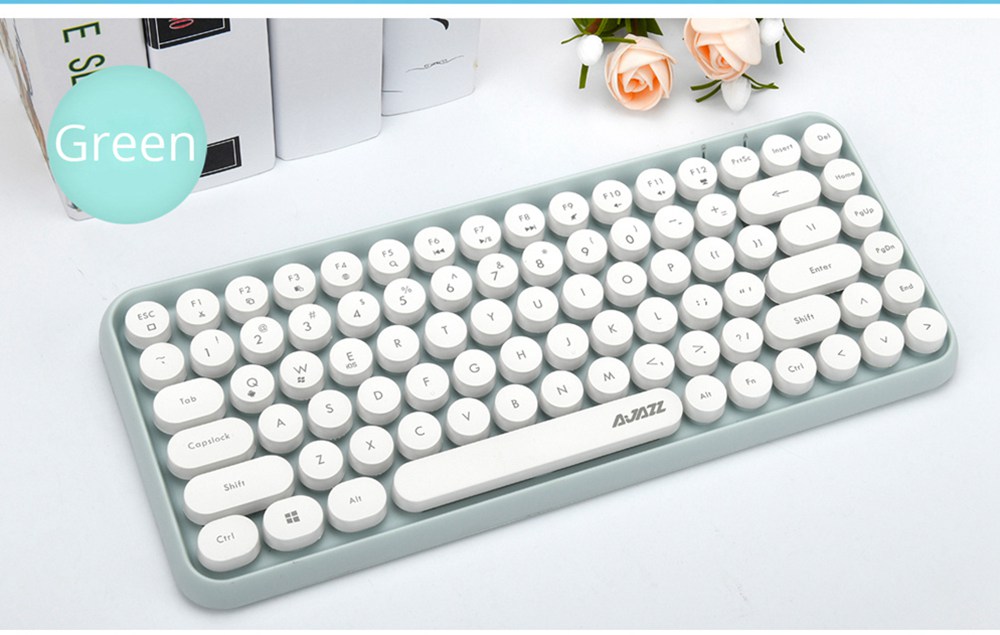 Ajazz 308i Bluetooth Wireless Keyboard 84 Classic Round Keys - Dazzle Colour