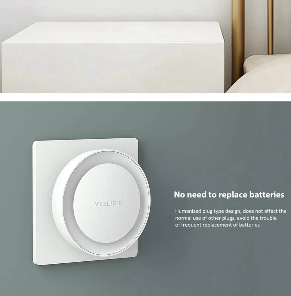 Xiaomi Yeelight YLYD11YL Light Sensor Plug-in LED Night Light Ultra-Low Power Consumption EU Plug - White