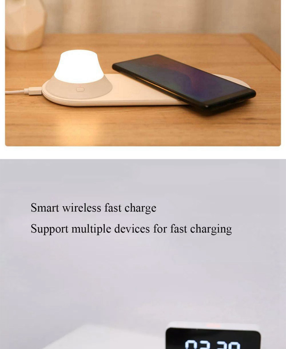 Yeelight YLYD04YL Wireless Charging Smart Night Light With Phone Quick Charger - White