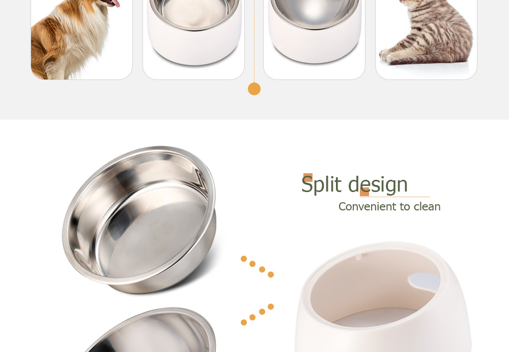 Xiaomi Youpin Stainless Steel Pet Dog Bowl 15 Degree Tilted Feeder Rust-resistant Non-skid Design