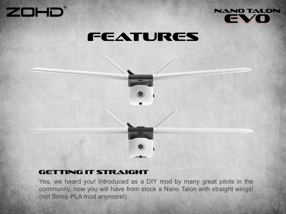 ZOHD Nano Talon EVO 860mm Wingspan AIO V-Tail EPP Molded FPV Fixed Wing RC Airplane PNP With Power System - W/O FPV System