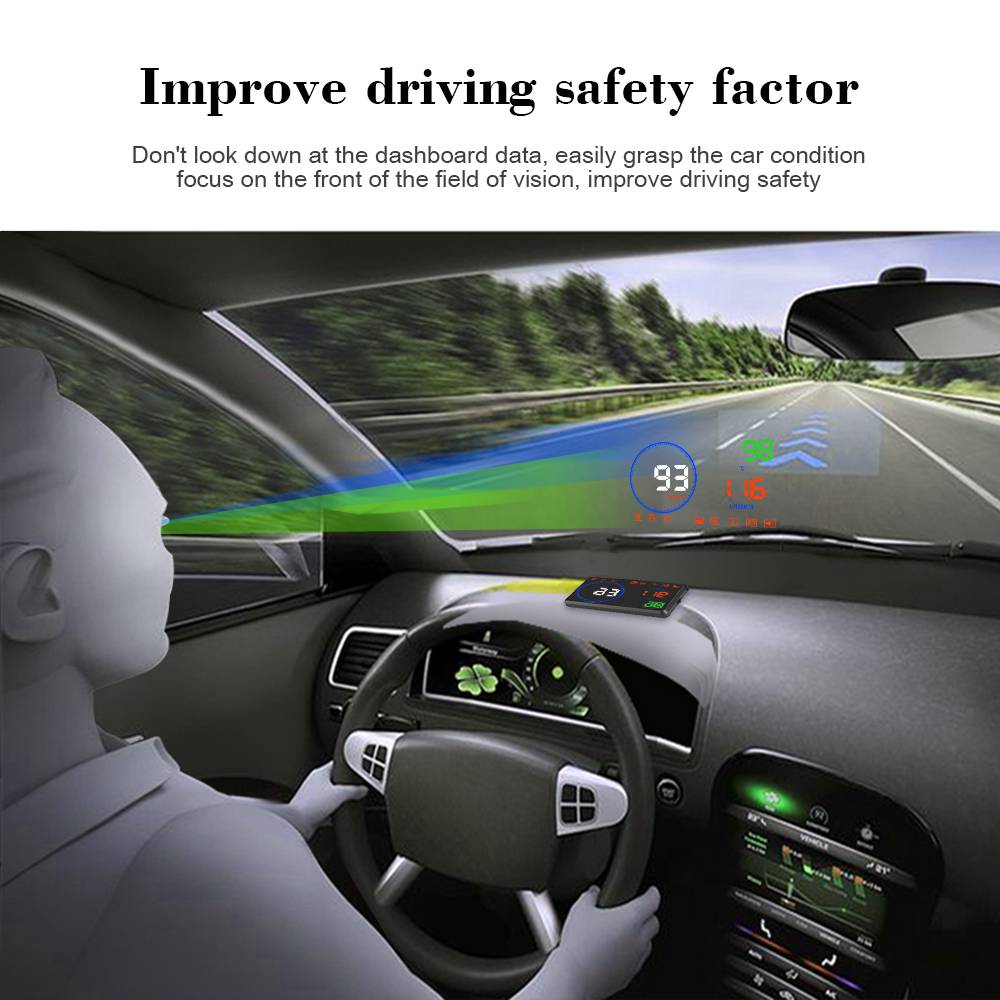 Geyiren M9 5.5 Inch Car OBD-II EUOBD HUD Head Up Display - Black