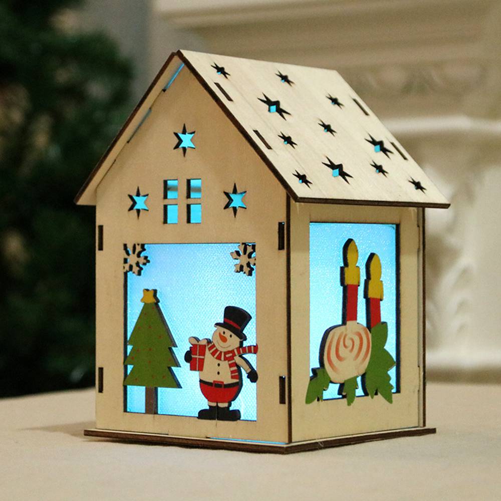 LED Light Chalet Xmas tree Santa Claus Decorative Hanging Christmas Ornaments - Large