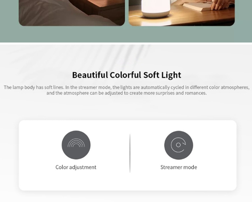 Xiaomi Yeelight YLCT01YL LED Bedside Lamp Intelligent Colorful Night Light Voice App control - White