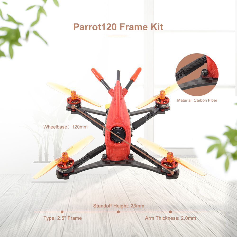 HGLRC Parrot120 2.5 Inch 2-3S Toothpick FPV Racing Drone FD411 OSD 13A 5.8G 400mW Caddx Turbo Eos2 Cam PNP - Without Receiver