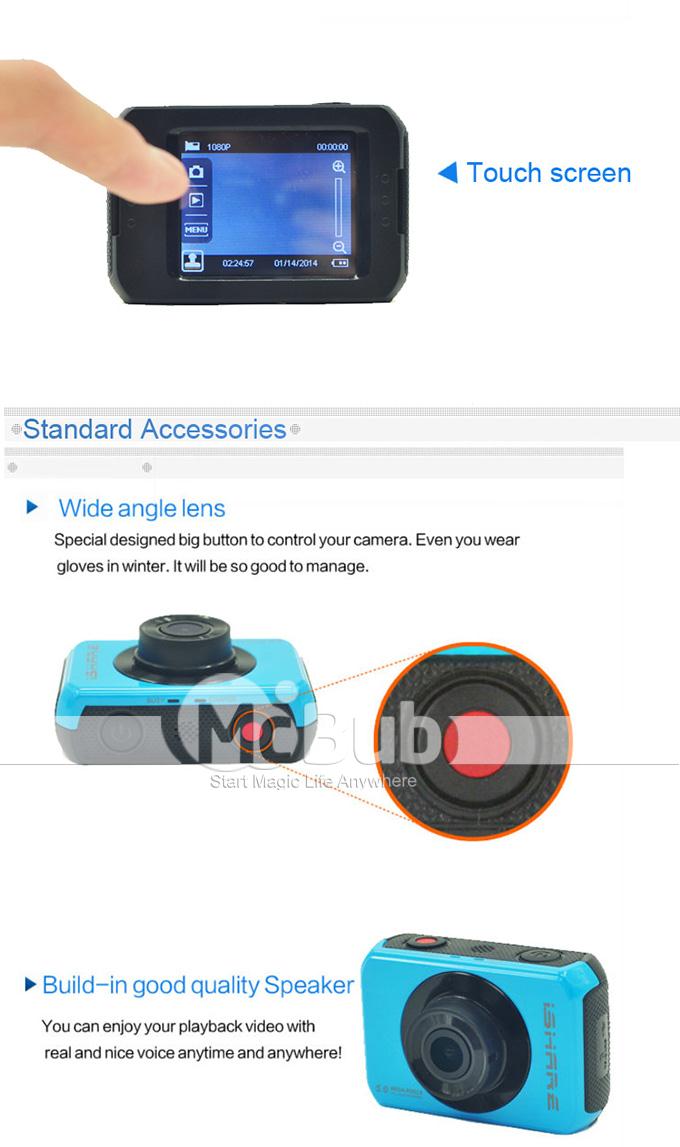 iShare S200 5MP Sports Camera 1080P FHD DVR 2" Waterproof Camcorder