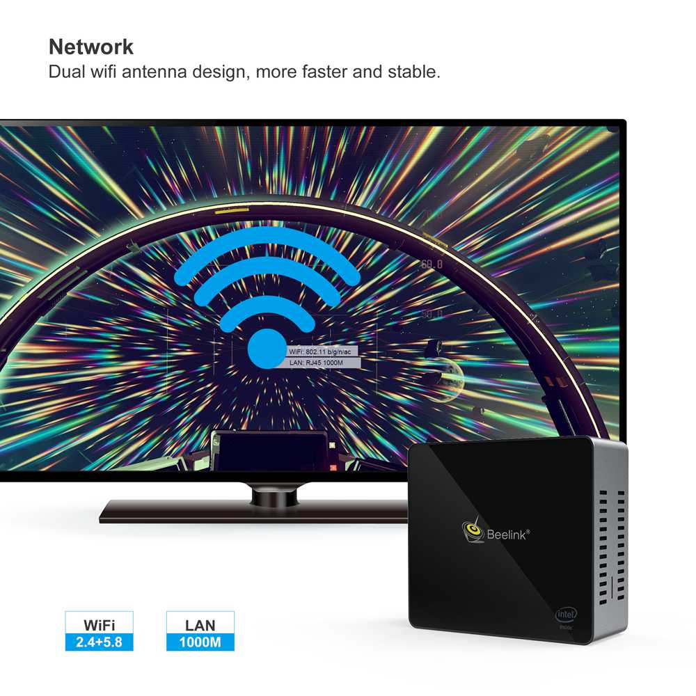 Beelink J34 Intel Apollo Lake J3455 Windows 10 Mini PC 8GB DDR3L 128GB SSD SATA HDD 2.4G+5G WiFi Gigabit Lan HDMI*2 USB3.0 *4 BC1.2 Fast Charging