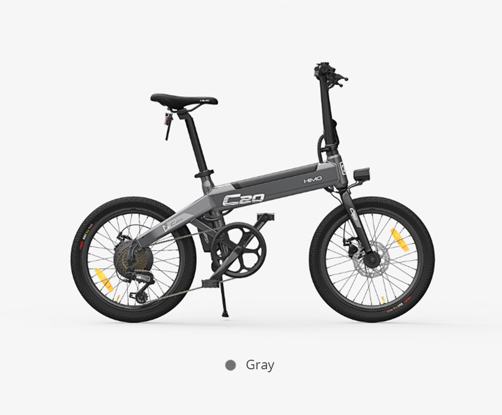 Xiaomi HIMO C20 Foldable Electric Moped Bicycle 250W Motor Max 25km/h 10Ah Battery Hidden Inflator Pump Variable Speed Drive - Gray