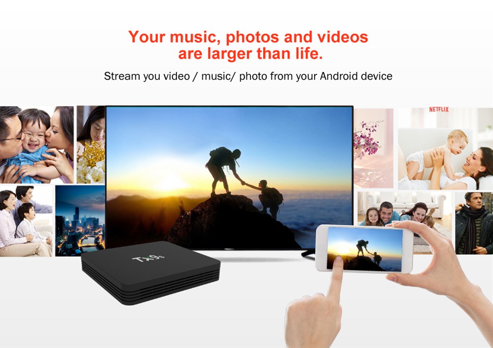 TANIX TX9S KODI Amlogic S912 4K HDR กล่องทีวี Android 7.1 DDR4 2GB eMMC 8GB HDMI 2.0 WIFI Gigabit LAN ควบคุมระยะไกล