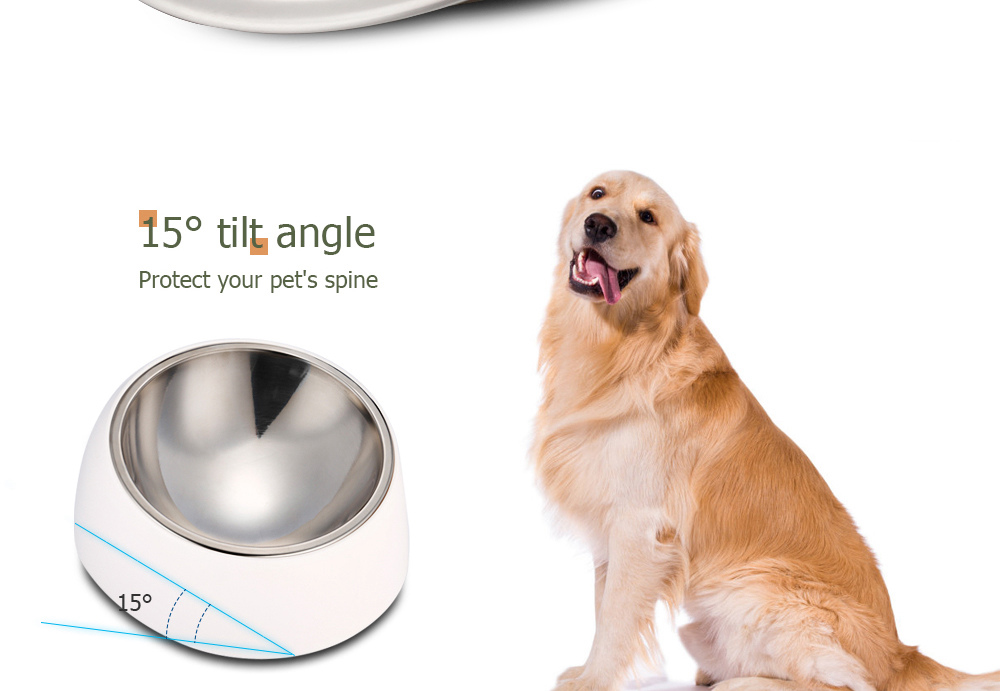 Xiaomi Youpin Stainless Steel Pet Dog Bowl 15 Degree Tilted Feeder Rust-resistant Non-skid Design
